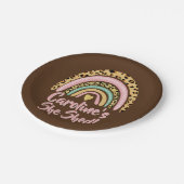 Name hinzufügen Sie Shed Leopard Print Pink Rainbo Pappteller (Schrägansicht)