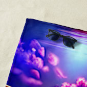 Name hinzufügen, Stylischer Sonnenuntergang mit Mu Strandtuch (Beispiel)