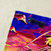 Name hinzufügen, Stylisierte braune Piratenschiff Strandtuch (Beispiel)