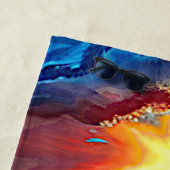 Name hinzufügen, Stylized Blue Sails Pirate Segels Strandtuch (Beispiel)