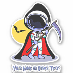 Name hinzufügen Süßer Astronaut Sensenmann mit Sic Aufkleber