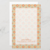 Name hinzufügen| Vintages geometrisches Muster Briefpapier (Vorne/Hinten)