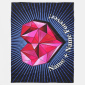 Name Hinzufügen von Text, rot, geometrischer Herz- Fleecedecke (Vorderseite)