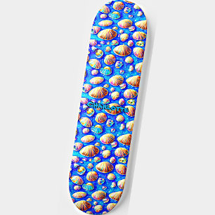 Name hinzufügen, Zeichensätze auf blau Skateboard