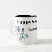 Name, HNY Happy New Year 11oz Retro Zweifarbige Tasse (Vorderseite Links)