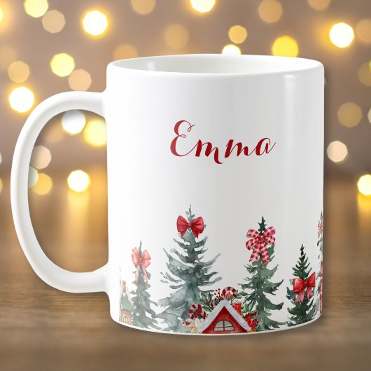 Name Ho Ho Ho Red Bow Weihnachtsbaum Geschenk Tass Kaffeetasse