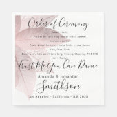 Name Hochzeitsprogramm Rose Blumenzitate Serviette (Vorderseite)