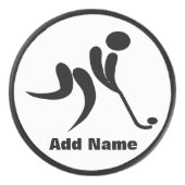 Name Hockey Player Stick Puck Schwarz-weiß hinzufü (Vorderseite)