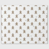 Name, Holiday Gingerbread Man Pattern 29in x 6ft Geschenkpapier (Flach)