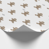 Name, Holiday Gingerbread Man Pattern 29in x 6ft Geschenkpapier (Ecke)