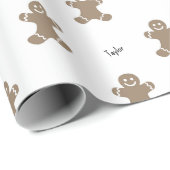 Name, Holiday Gingerbread Man Pattern 29in x 6ft Geschenkpapier (Rolleneckpunkt)