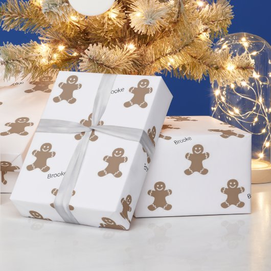 Name, Holiday Gingerbread Man Pattern 30-in x 10-f Geschenkpapier (Feiertage)