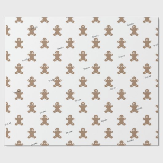 Name, Holiday Gingerbread Man Pattern 30-in x 10-f Geschenkpapier (Flach)