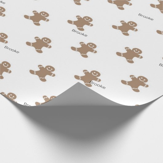 Name, Holiday Gingerbread Man Pattern 30-in x 10-f Geschenkpapier (Ecke)