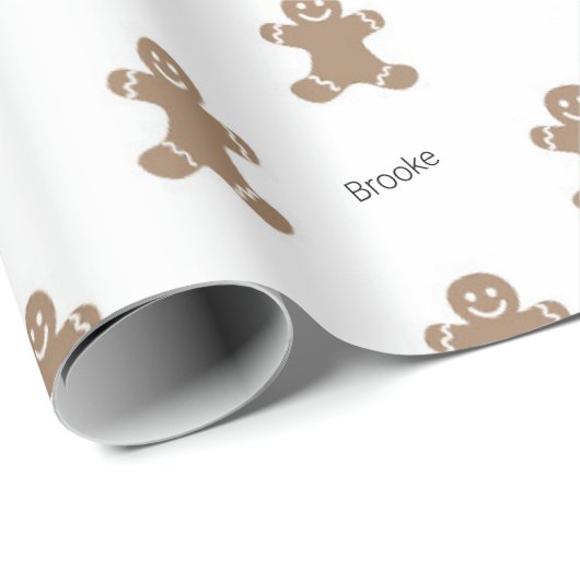 Name, Holiday Gingerbread Man Pattern 30-in x 10-f Geschenkpapier (Rolleneckpunkt)