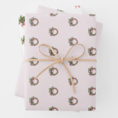 Name, Holly & Berries Bouquet and Wreath 3pc Geschenkpapier Set (Beispiel)