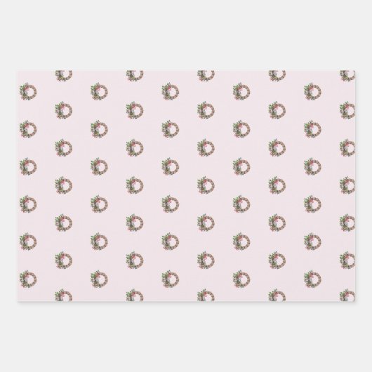 Name, Holly & Berries Bouquet and Wreath 3pc Geschenkpapier Set (Vorderseite)