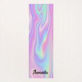 Name Holographic Pink Ombre Gift Idea Yogamatte (Rückseite)