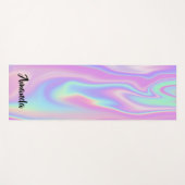 Name Holographic Pink Ombre Gift Idea Yogamatte (Vorderseite (Horizontal))