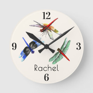 Name    Home Office Watercolor Dragonflies 8-Zoll Runde Wanduhr