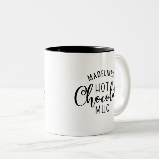 Name Hot Chocolate Script Zweifarbige Tasse (VorderseiteRechts)