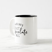 Name Hot Chocolate Script Zweifarbige Tasse (Vorderseite Links)