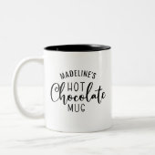 Name Hot Chocolate Script Zweifarbige Tasse (Links)