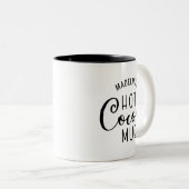 Name Hot Cocoa Script Zwei-Tone-Kaffee-Tasse Zweifarbige Tasse (VorderseiteRechts)