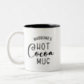 Name Hot Cocoa Script Zwei-Tone-Kaffee-Tasse Zweifarbige Tasse (Links)