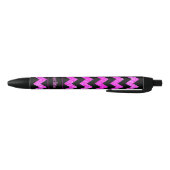 Name Hot Pink Zig Zag auf schwarz Kugelschreiber (Unterseite)