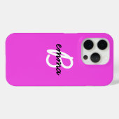 Name (Hotink) | Modernes Monogramm Neon Case-Mate iPhone Hülle (Rückseite (Horizontal))