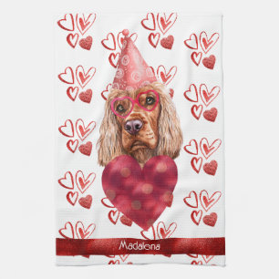 Name Hunde Liebhaber Valentinstag Geschenk Cocker Geschirrtuch