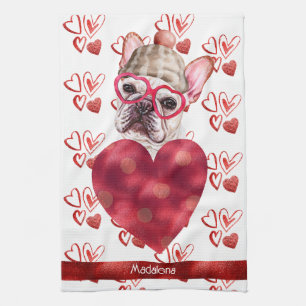 Name Hunde Liebhaber Valentinstag Geschenk Französ Geschirrtuch