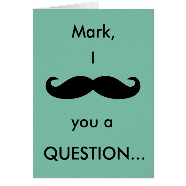 (Name) I Mustache Sie eine Fragekarte (Vorne)