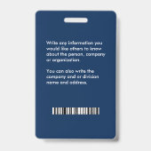 Name-ID-Logo für Mitarbeiter Ausweis (Rückseite)