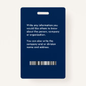 Name-ID-Logo für Mitarbeiter Ausweis (Rückseite)