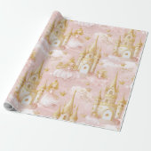 Name Ihre Prinzessin und Schloss Pink ID1053 Geschenkpapier (Ungerollt)
