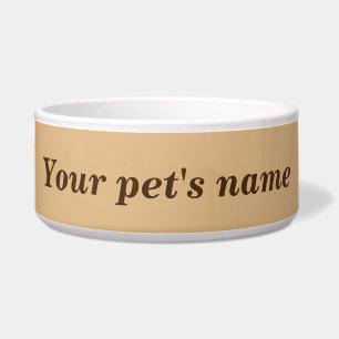 Name Ihres Hauses auf hellbraunem Hintergrund auf  Napf