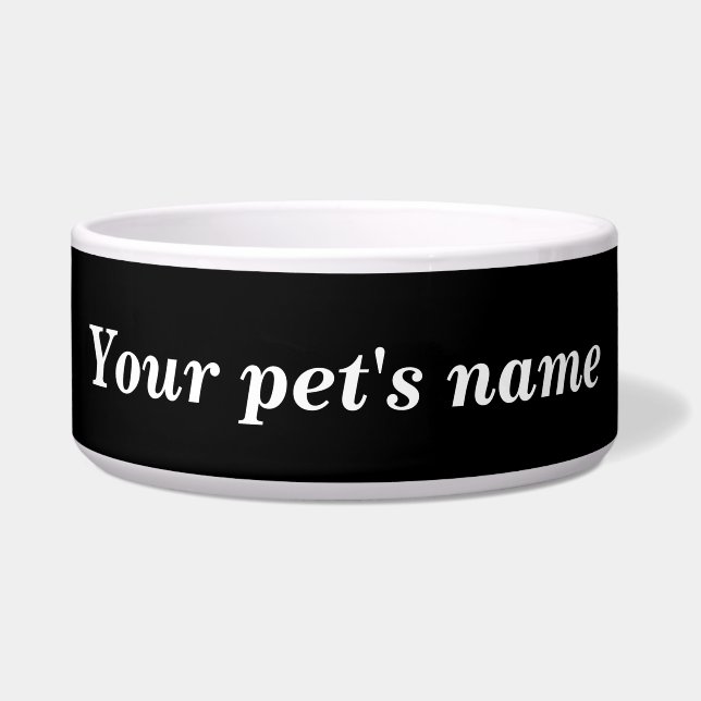 Name Ihres Hauses im schwarzen Hintergrund auf dem Napf (Vorderseite)