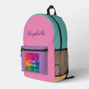 Name Image Colorful Custom Calligraphy Bedruckter Rucksack