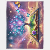 Name, Imagination Tree Growing from Reading Book, Fleecedecke (Vorderseite)