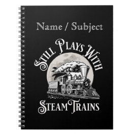 Name - immer noch mit Dampfzug-Eisenbahn-Lüfter Notizblock