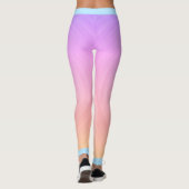 Name in blau auf hellrosa und orange glänzend leggings (Rückseite)