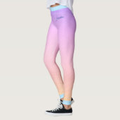 Name in blau auf hellrosa und orange glänzend leggings (Links)