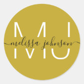 Name in Buchstaben Runder Aufkleber (Vorderseite)