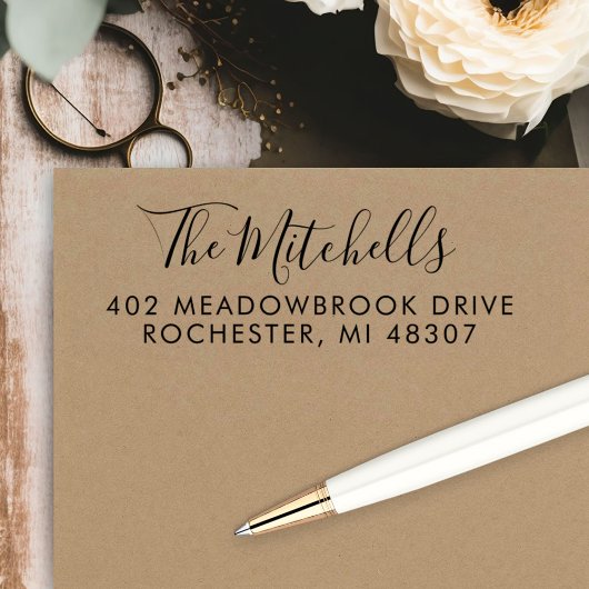 Name in Handschrift Script-Rücksendeadresse Permastempel