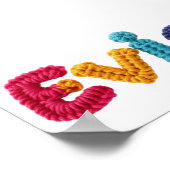 Name in lebendigem Häkelmuster Poster (Ecke)