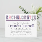 Name in Lights Junggeselinnen-Abschied Invites (Li Einladung (Stehend Vorderseite)