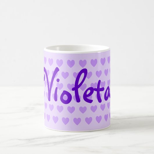 Name in Lila Kaffeetasse (Mittel)