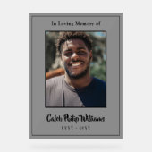 Name in moderner schwarzer Schrift im liebenden Me Acrylschild (Vorderseite)